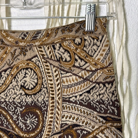 Peruvian Connection Peruvian Pima Cotton Knit Pencil Skirt in Brown and Cream XS - Picture 6 of 9